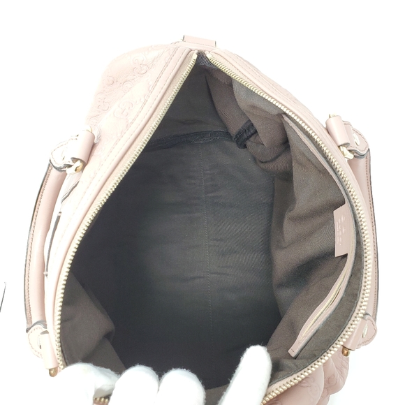 100% Auth Gucci Boston Light Pink Leather Bag - Picture 14 of 16